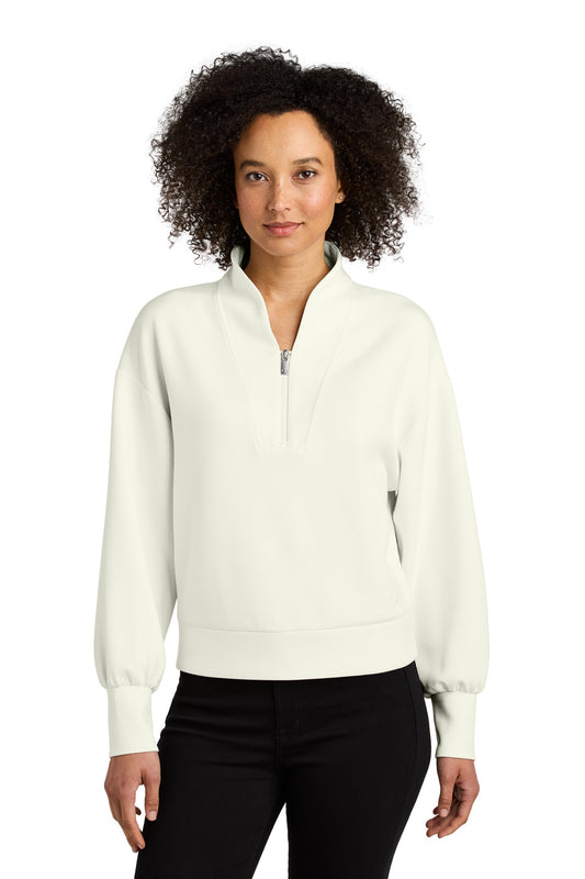 OGIO Women's Transcend 1/4-Zip - Opal White - front
