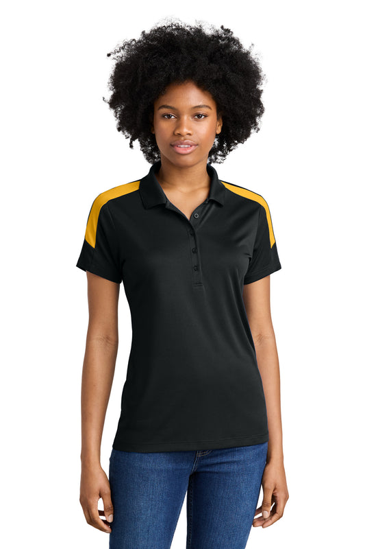 Sport-Tek Women's Competitor United Polo - Black/ Gold - front