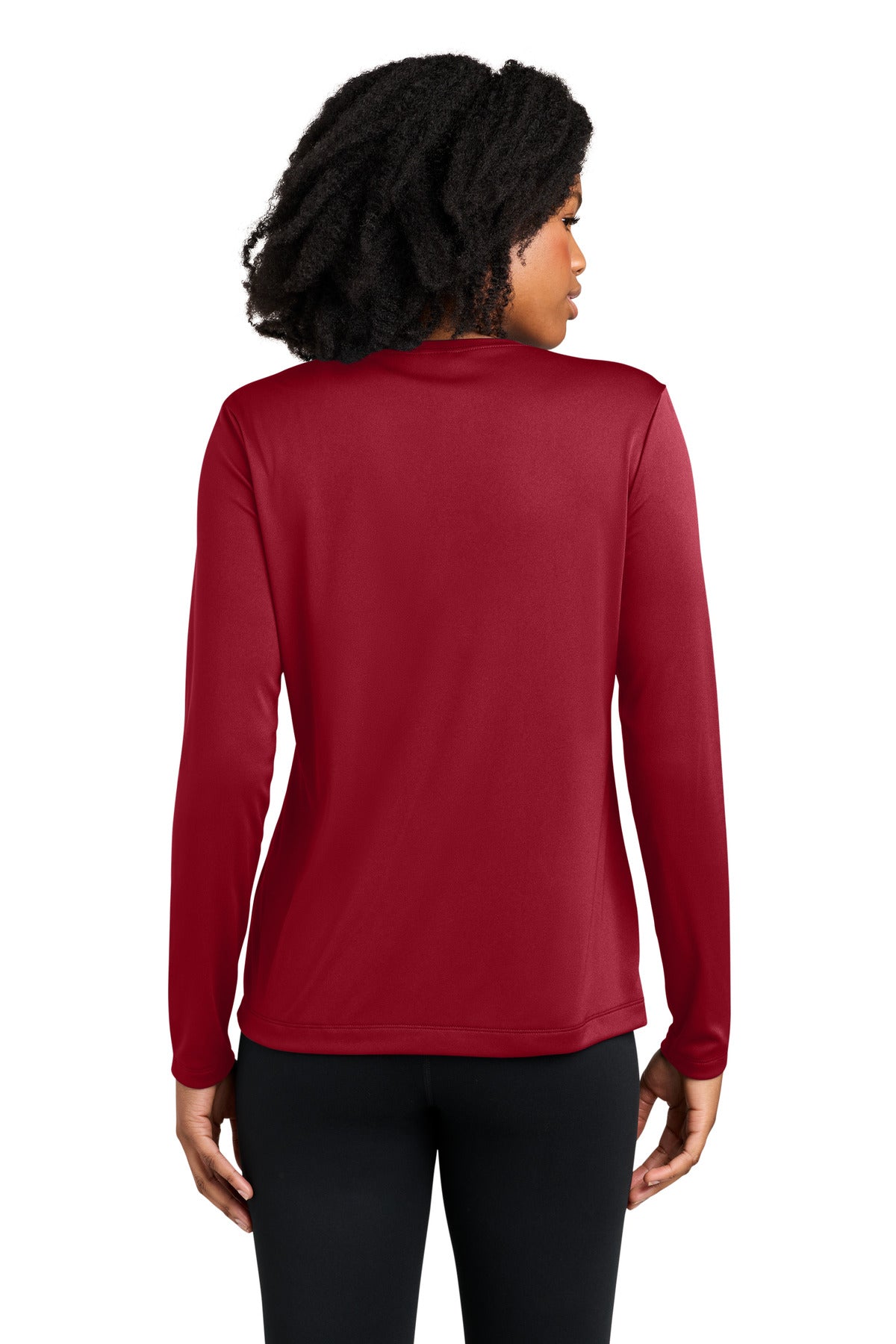Sport-Tek Women's Competitor Long Sleeve Crewneck - Deep Red - back