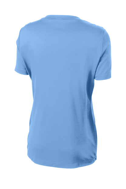 Sport-Tek Women's PosiCharge Competitor Tee - Carolina Blue - flat back