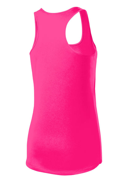 Sport-Tek Women's PosiCharge Competitor Racerback Tank - Neon Pink - flat back