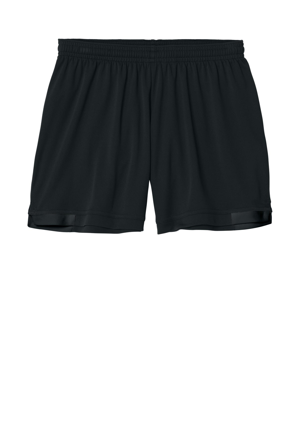 Sport-Tek Women's Club 5 Short - Black/ Black - flat front