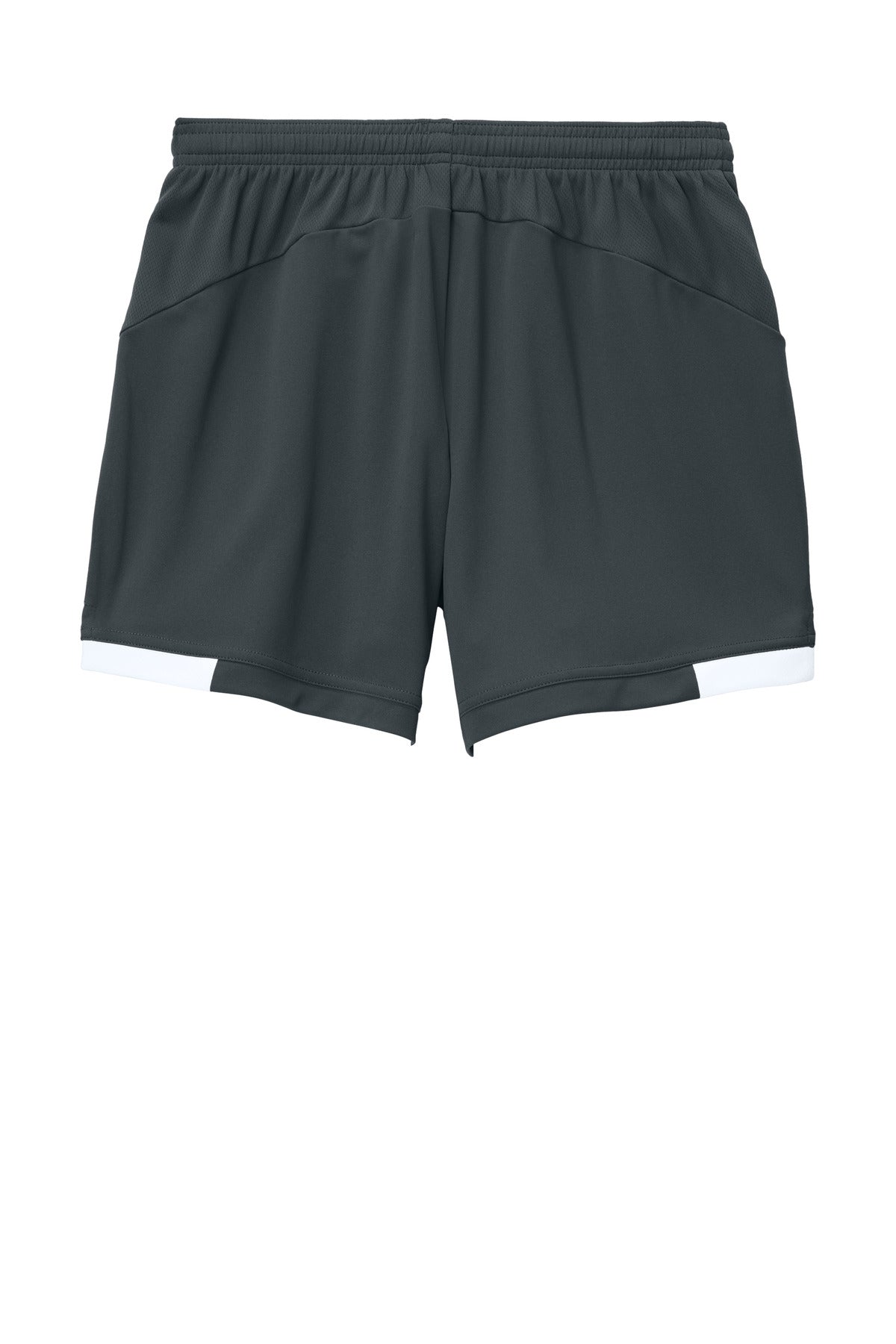 Sport-Tek Women's Club 5 Short - Iron Grey/ White - flat back