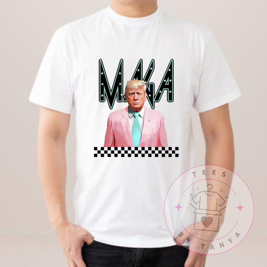 Trump "MAGA" Checkered Shirt