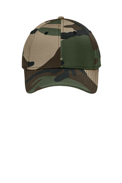 New Era Structured Stretch Cotton Cap - Flag Camo - flat front