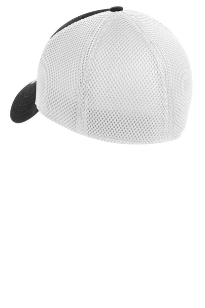 New Era Stretch Mesh Cap - Black/ White - flat back