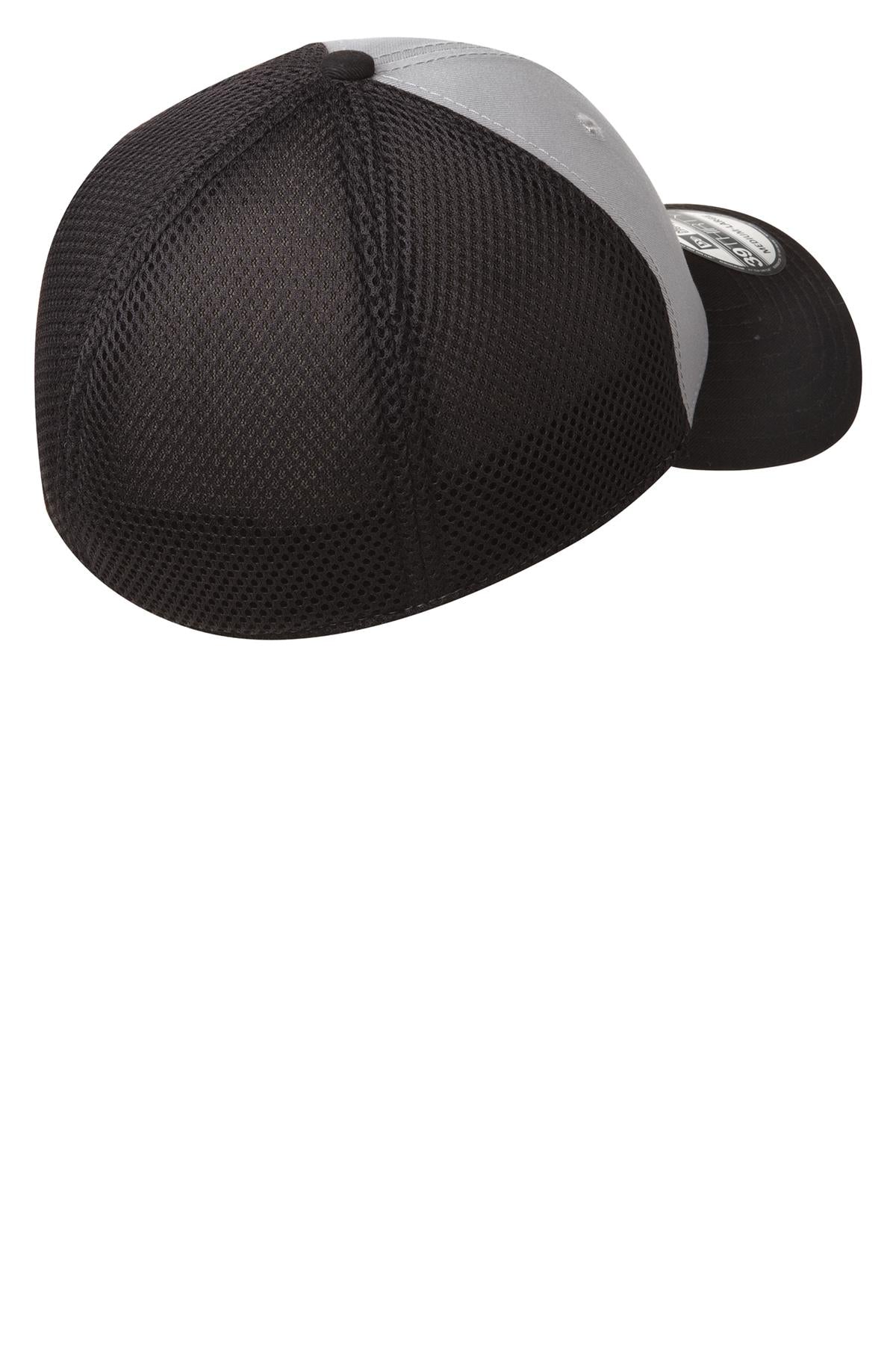 New Era Stretch Mesh Cap - Grey/ Black - flat back