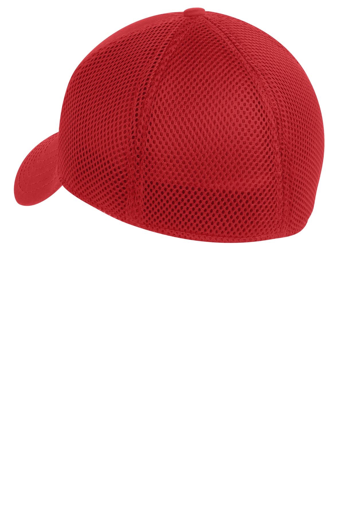 New Era Stretch Mesh Cap - Scarlet Red - flat back