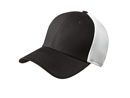 New Era Stretch Mesh Cap - Black/ White - front