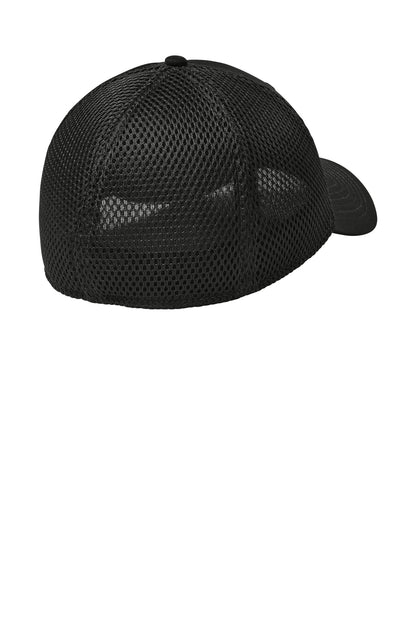 New Era Stretch Mesh Cap - Flag Black/ Black - flat back