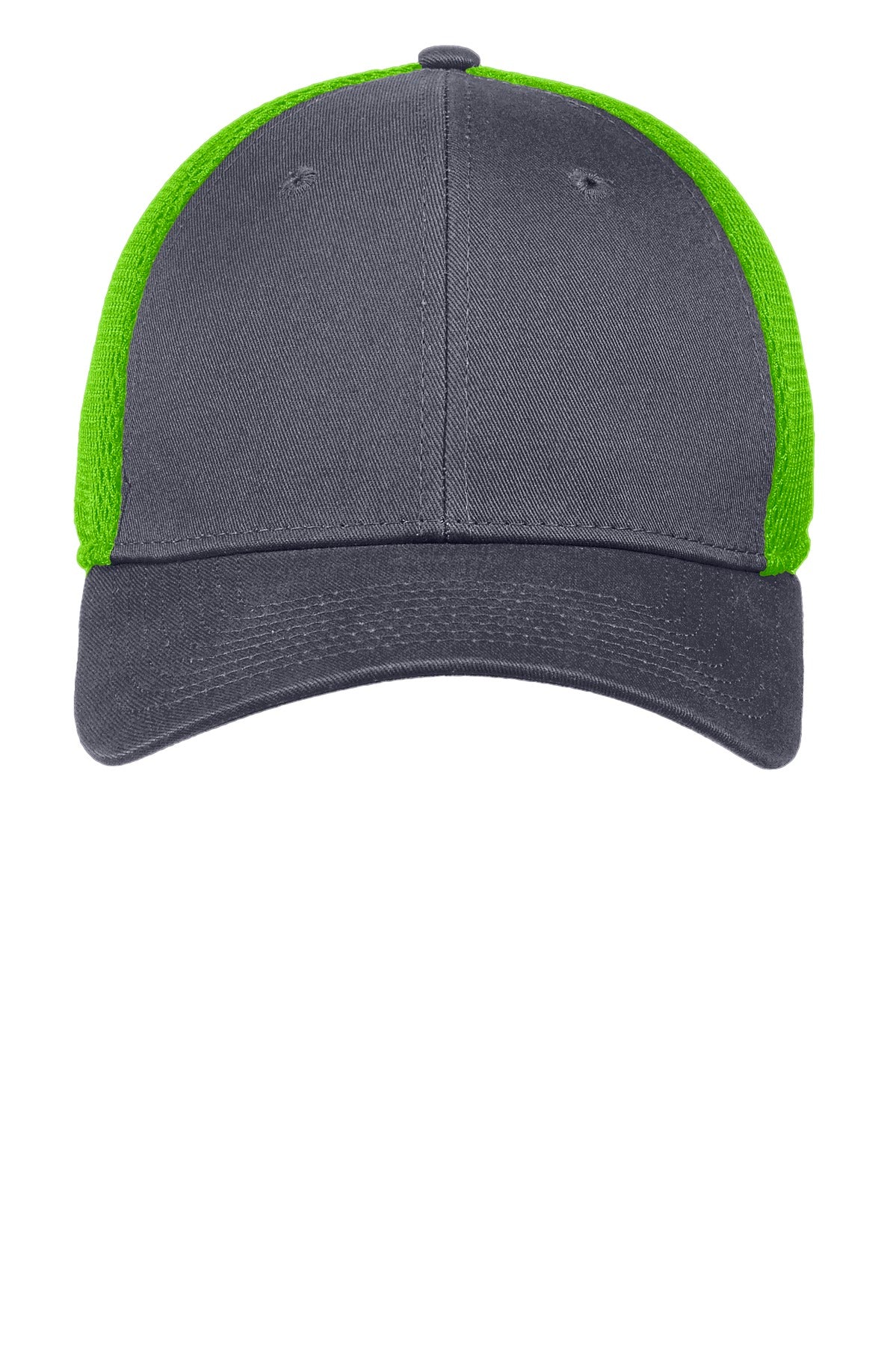 New Era Stretch Mesh Cap - Graphite/ Cyber Green - flat front