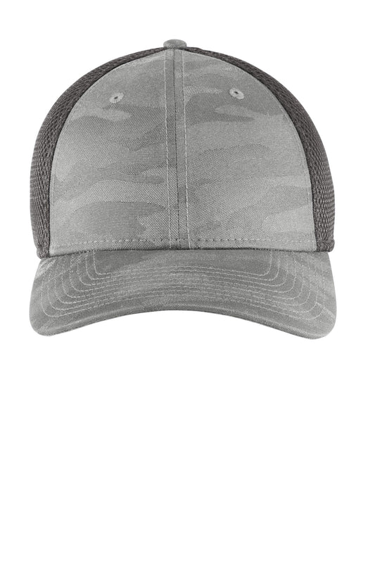 New Era Tonal Camo Stretch Tech Mesh Cap - Rainstorm Grey Camo/ Graphite - front