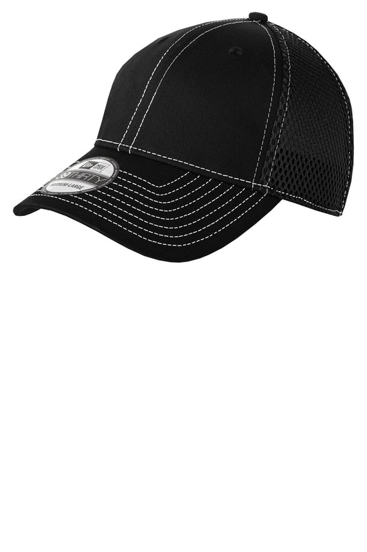 New Era Stretch Mesh Contrast Stitch Cap - Black/ White - front