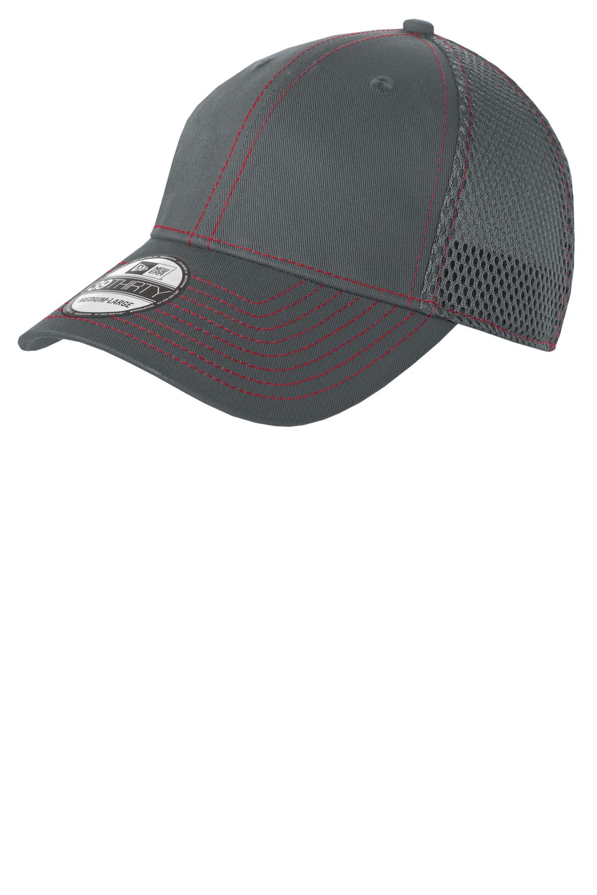 New Era Stretch Mesh Contrast Stitch Cap - Graphite/ Red - front
