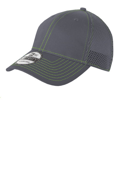 New Era Stretch Mesh Contrast Stitch Cap - Graphite/ Cyber Green - front