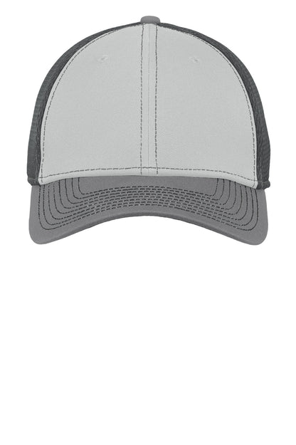 New Era Stretch Mesh Contrast Stitch Cap - Grey/ Steel/ Graphite - flat front