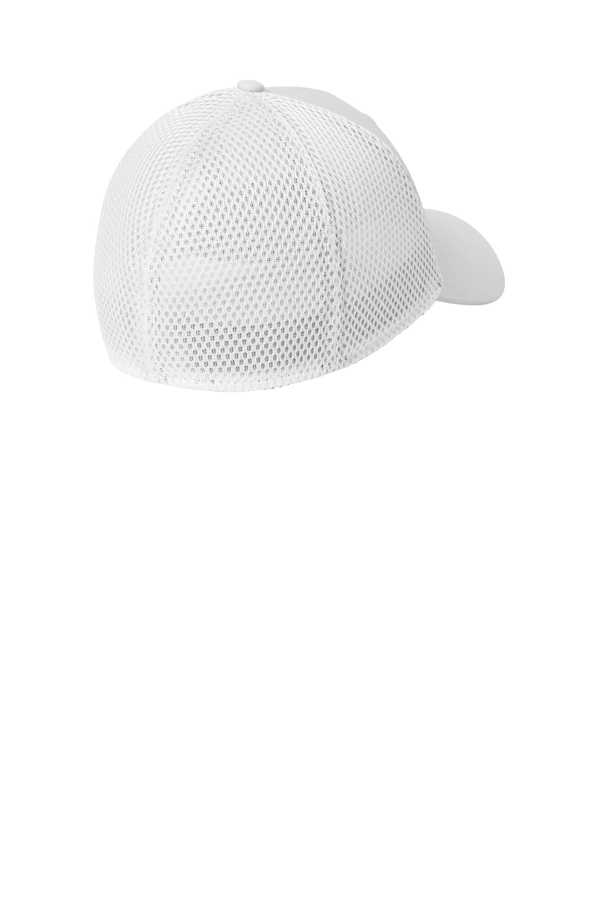 New Era 39THIRTY Performance Stretch Mesh Cap - White - flat back