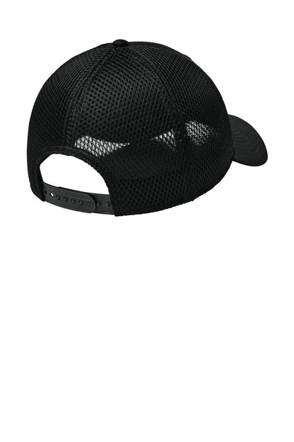 New Era Snapback Contrast Front Mesh Cap - Flag Black/ Black - flat back