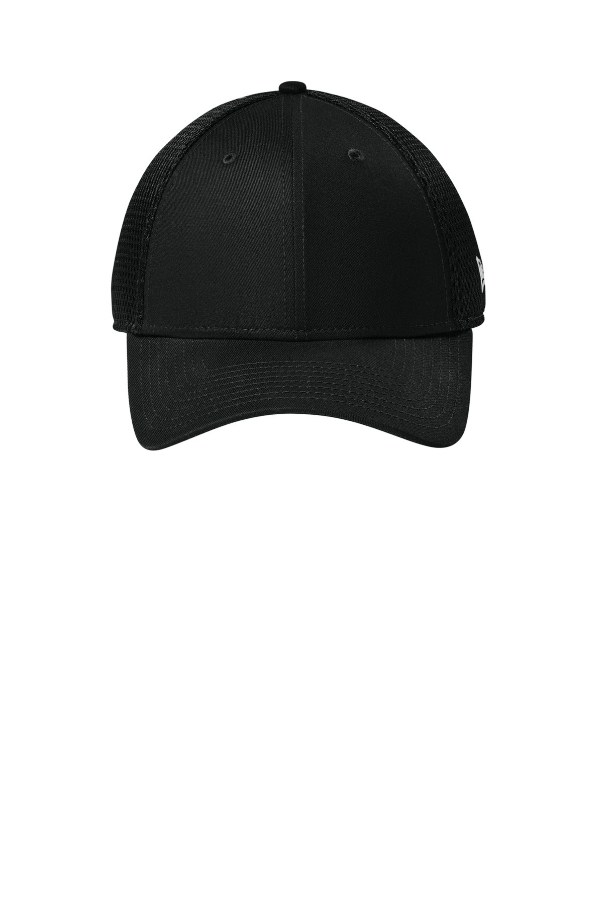 New Era Snapback Contrast Front Mesh Cap - Flag Black/ Black - flat front