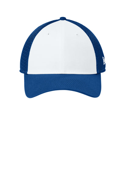 New Era Snapback Contrast Front Mesh Cap - Flag White/ Royal - flat front