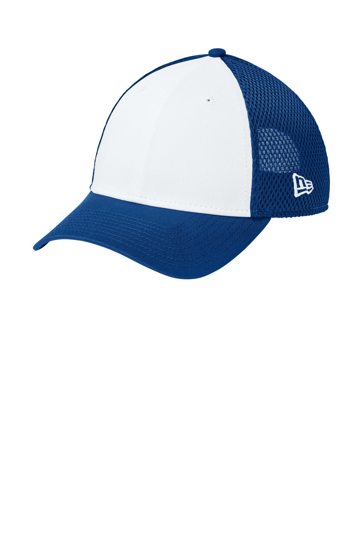 New Era Snapback Contrast Front Mesh Cap - Flag White/ Royal - front