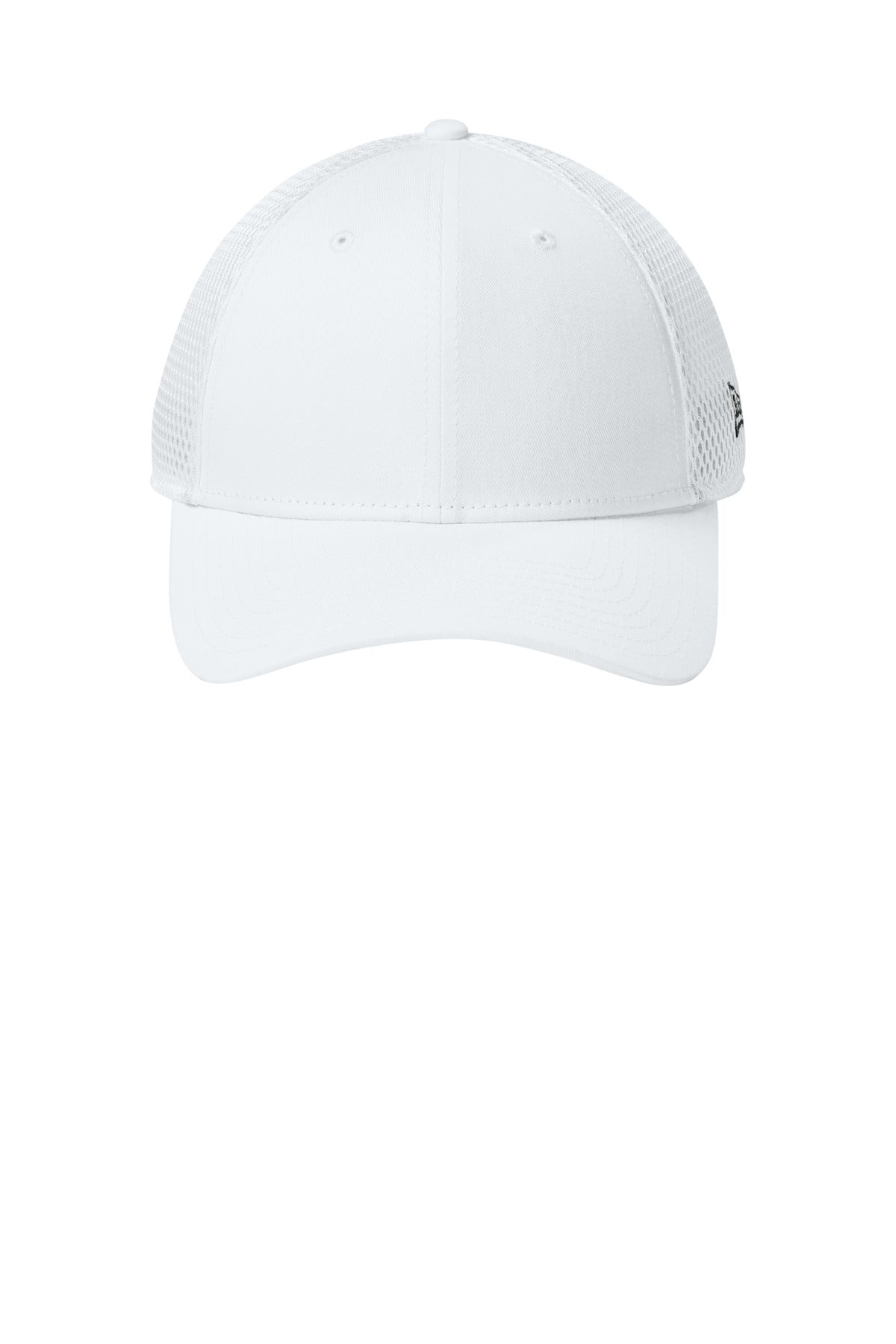 New Era Snapback Contrast Front Mesh Cap - Flag White/ White - flat front