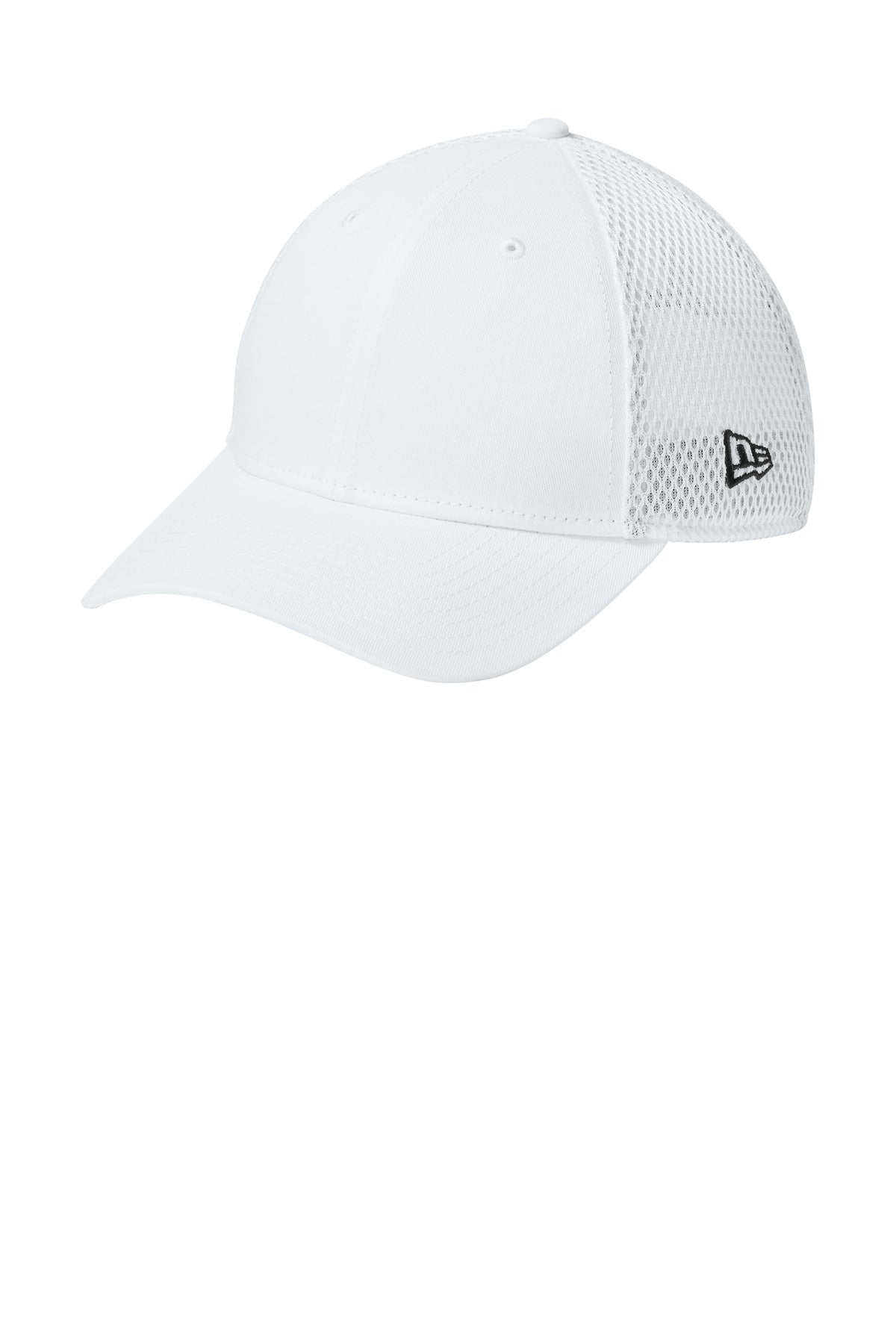 New Era Snapback Contrast Front Mesh Cap - Flag White/ White - front