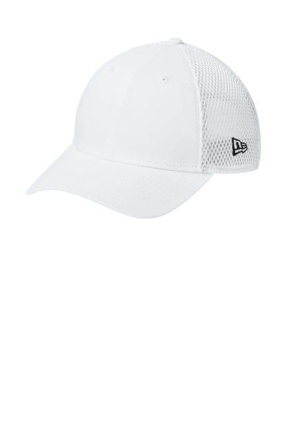 New Era Snapback Contrast Front Mesh Cap - Flag White/ White - front