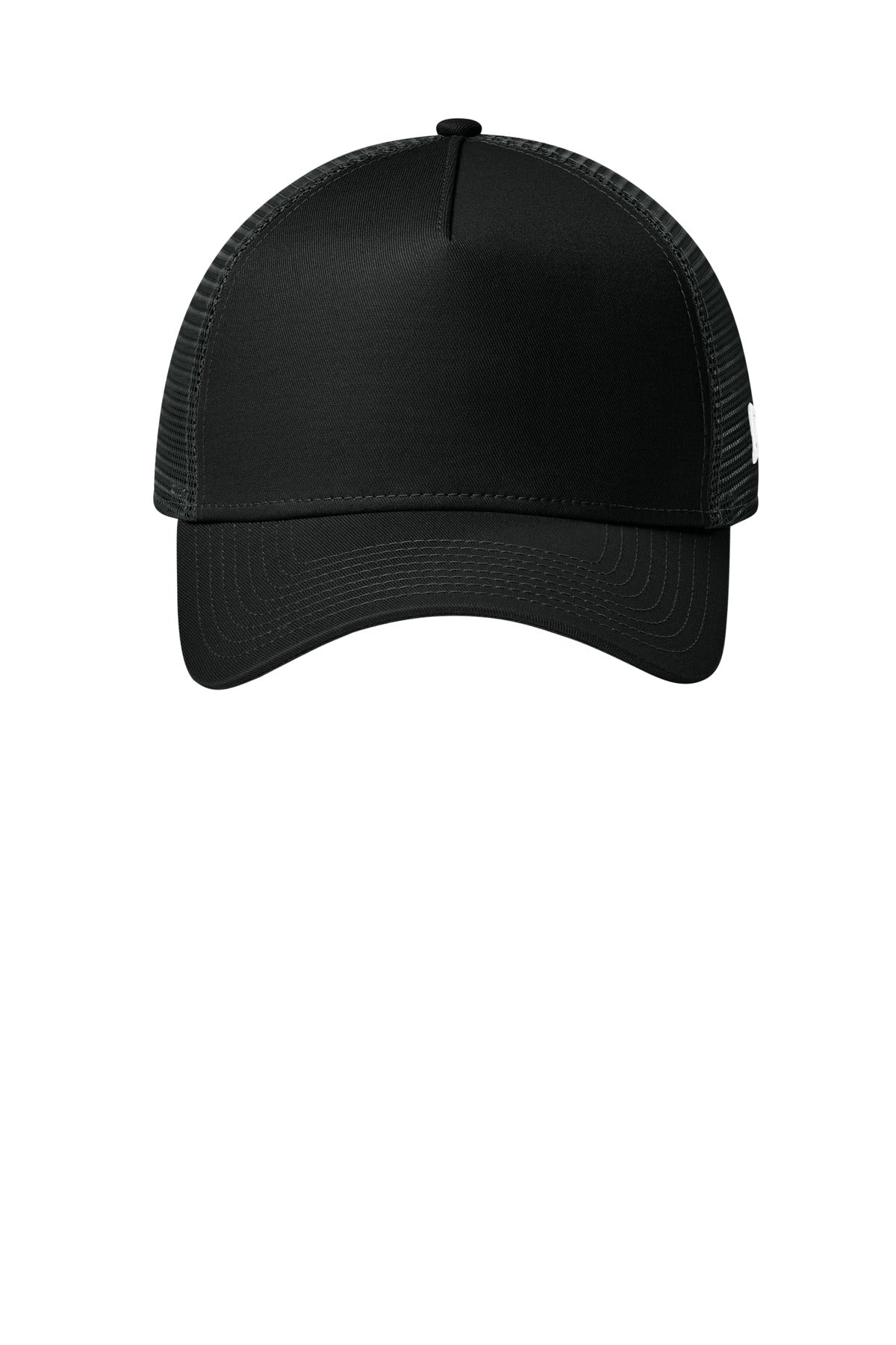 New Era Snapback Trucker Cap - Flag Black/ Black - flat front