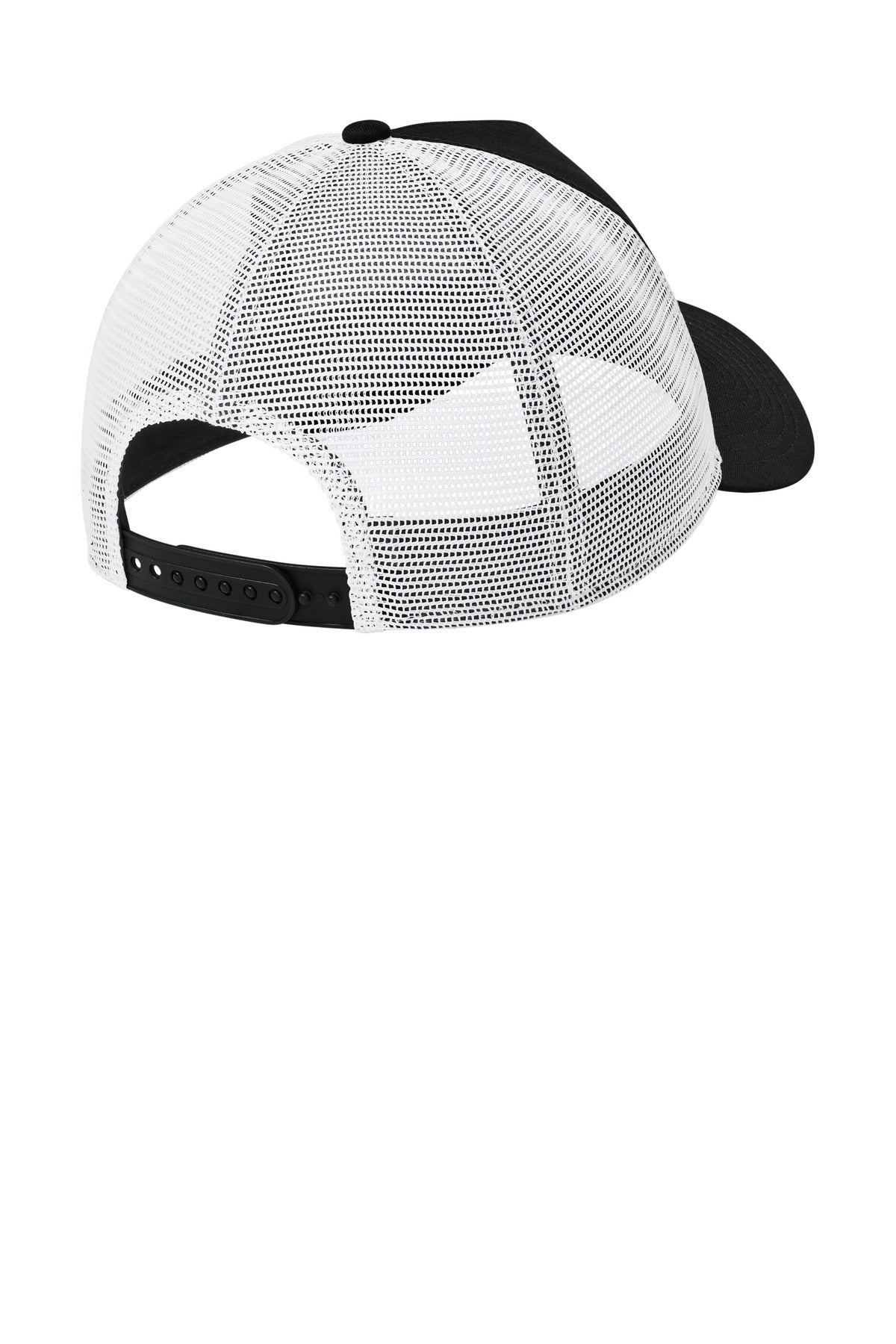 New Era Snapback Trucker Cap - Flag Black/ White - flat back
