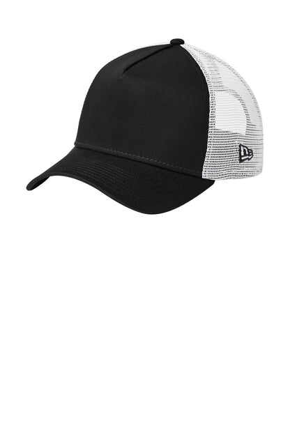 New Era Snapback Trucker Cap - Flag Black/ White - front