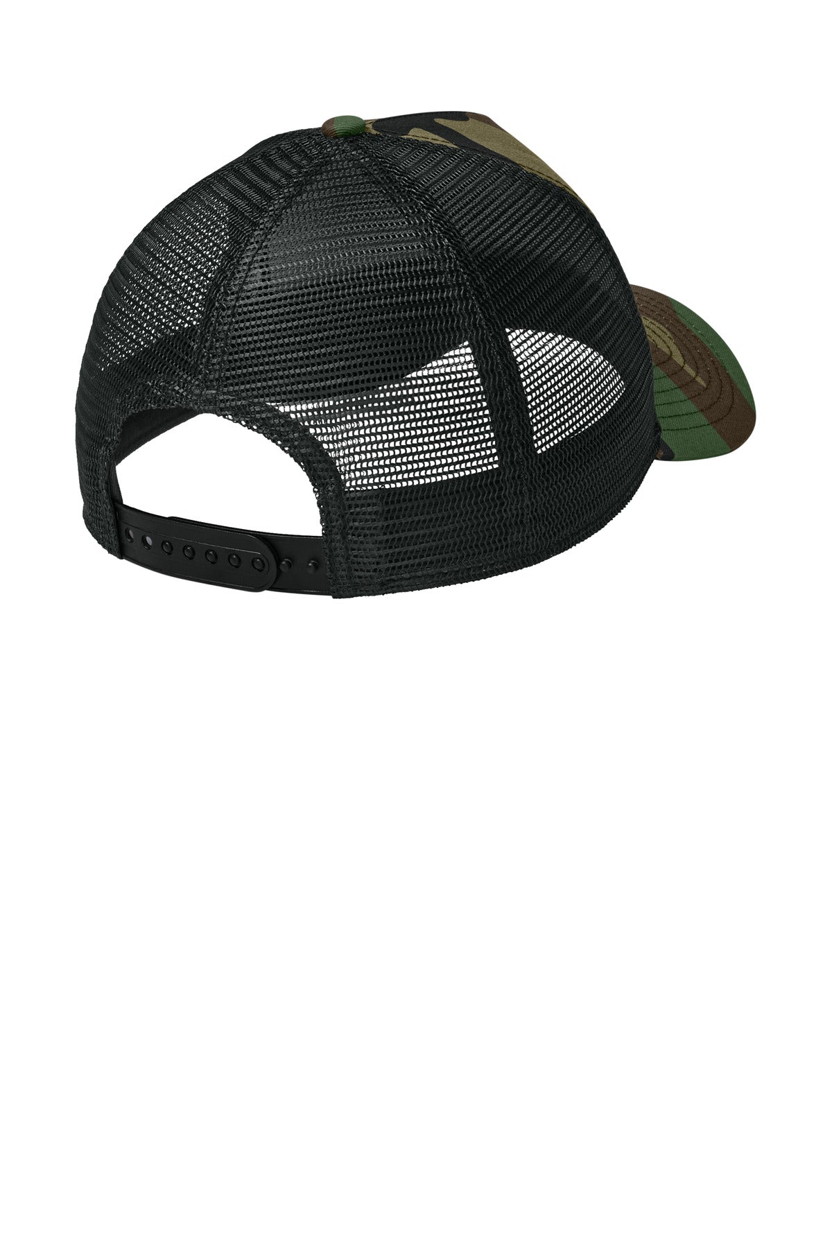 New Era Snapback Trucker Cap - Flag Camo/ Black - flat back
