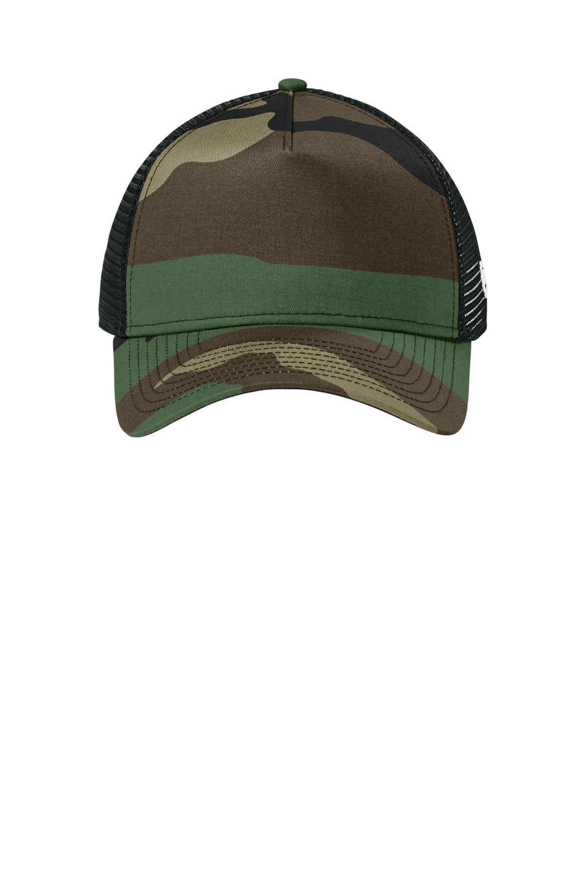 New Era Snapback Trucker Cap - Flag Camo/ Black - flat front