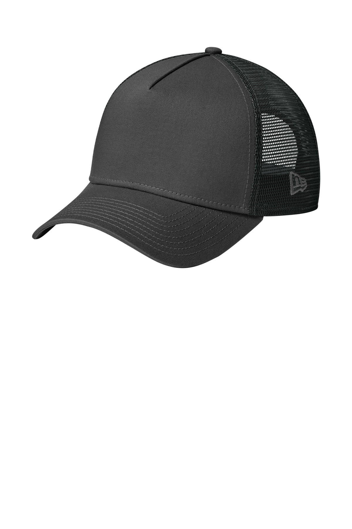 New Era Snapback Trucker Cap - Flag Graphite/ Black - front