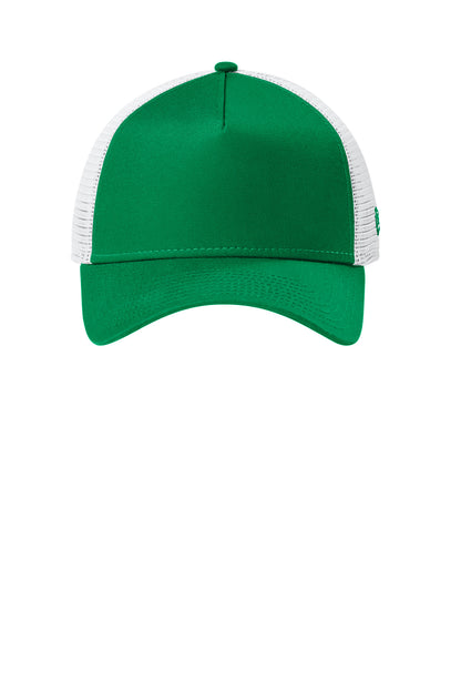 New Era Snapback Trucker Cap - Flag Kelly/ White - flat front