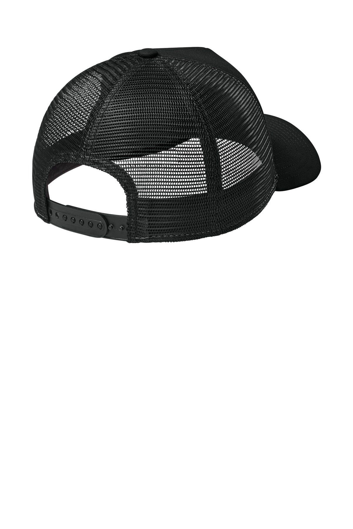 New Era A-Frame Snapback Mesh Back Cap - Flag Black/ Black - flat back