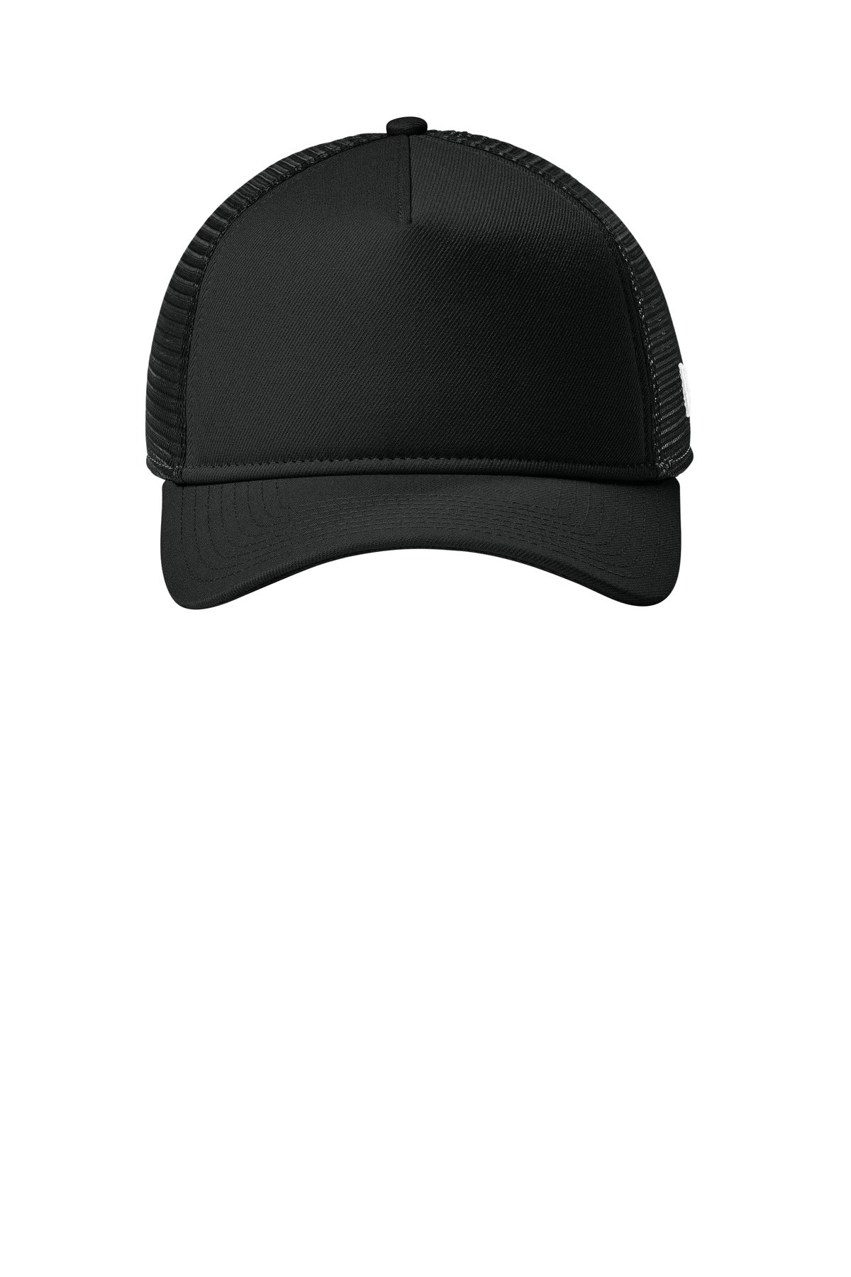 New Era A-Frame Snapback Mesh Back Cap - Flag Black/ Black - flat front