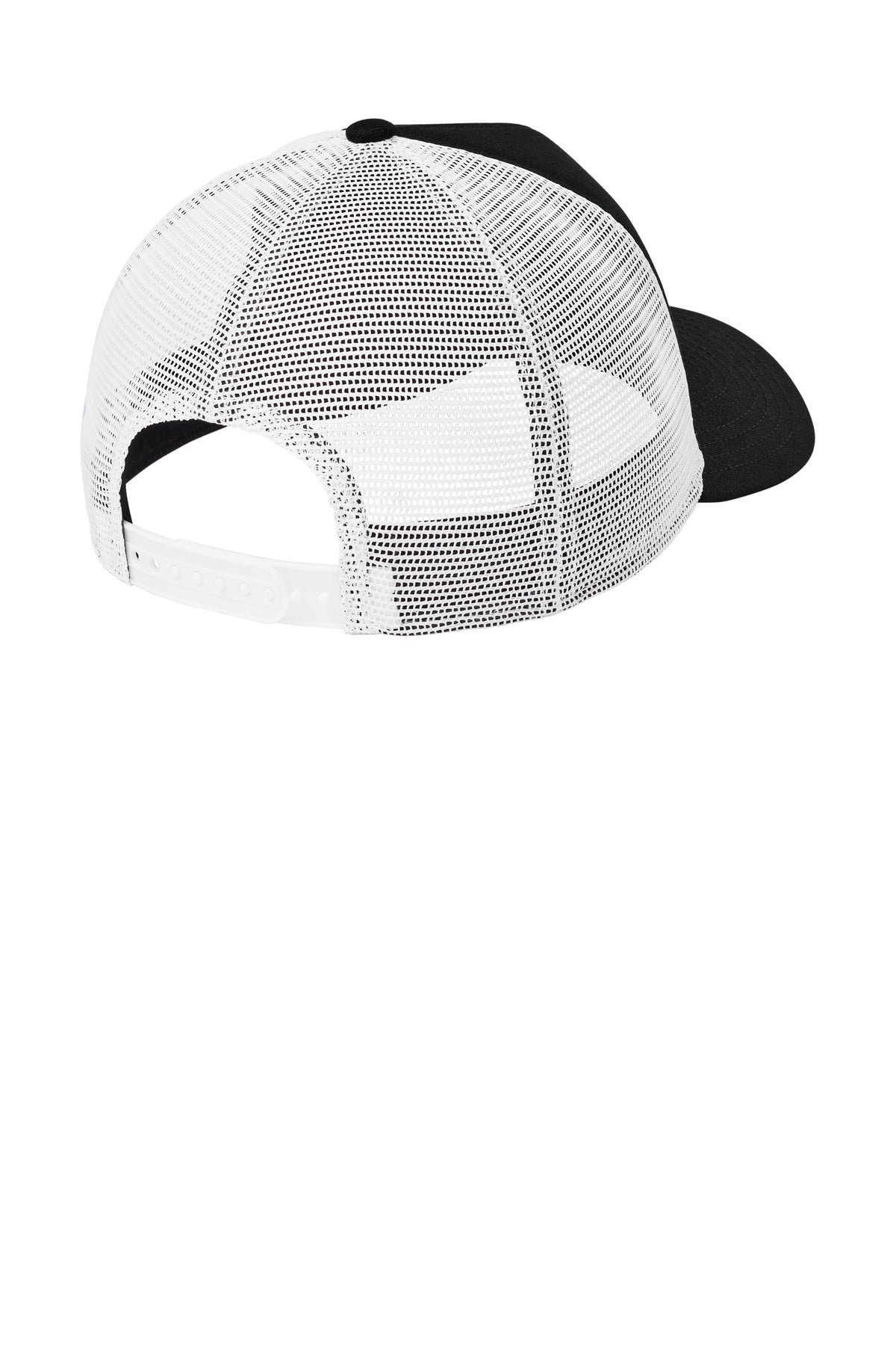 New Era A-Frame Snapback Mesh Back Cap - Flag Black/ White - flat back