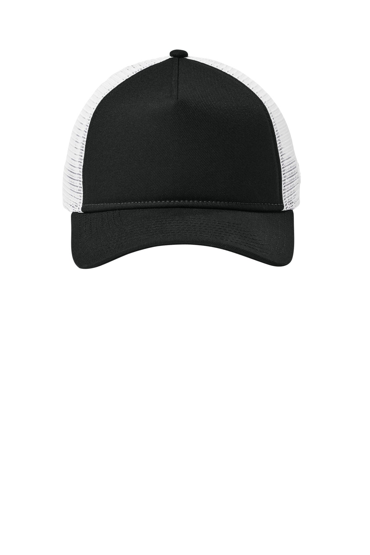 New Era A-Frame Snapback Mesh Back Cap - Flag Black/ White - flat front