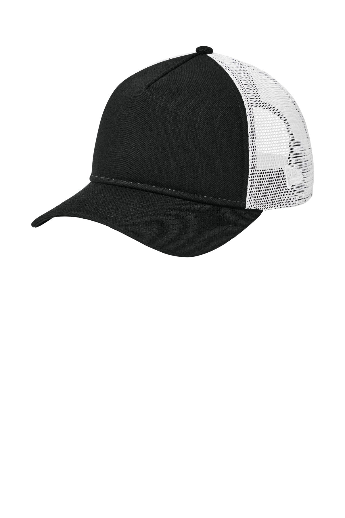 New Era A-Frame Snapback Mesh Back Cap - Flag Black/ White - front