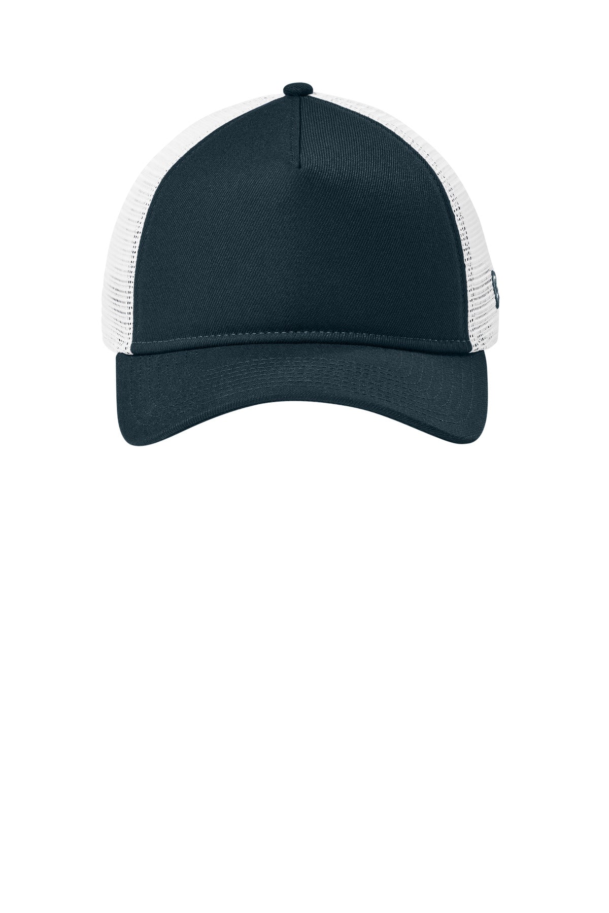New Era A-Frame Snapback Mesh Back Cap - Flag Deep Navy/ White - flat front
