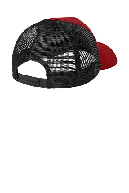 New Era A-Frame Snapback Mesh Back Cap - Flag Scarlet/ Black - flat back
