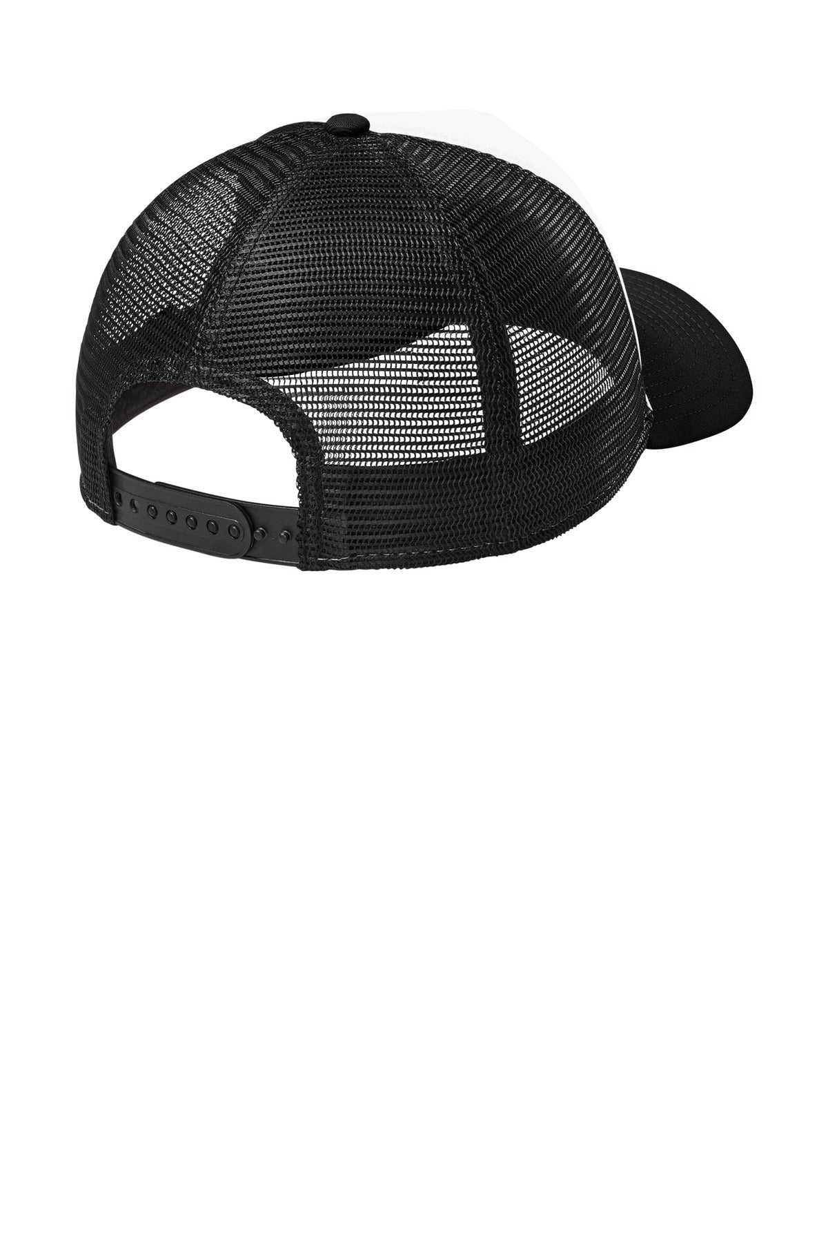 New Era A-Frame Snapback Mesh Back Cap - Flag White/ Black/ Black - flat back