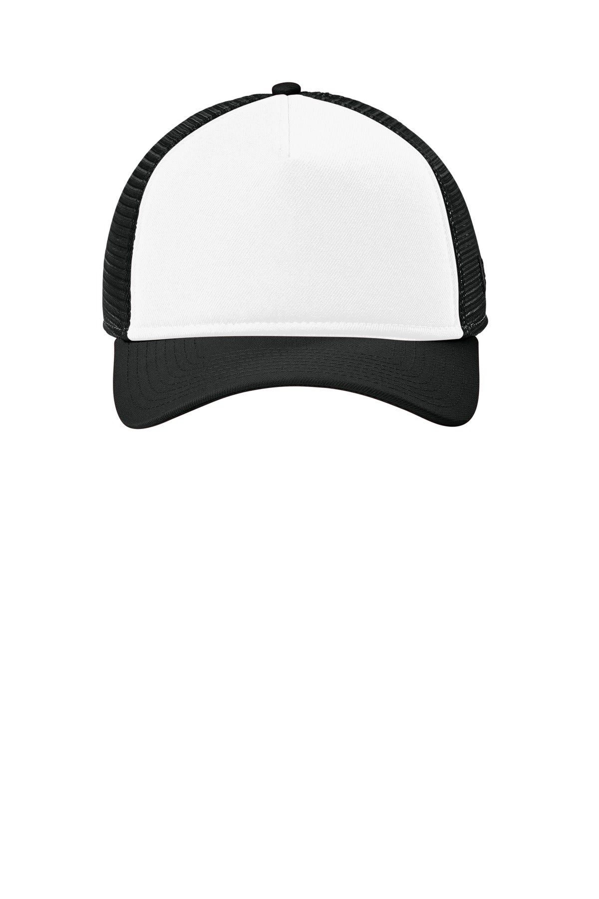 New Era A-Frame Snapback Mesh Back Cap - Flag White/ Black/ Black - flat front