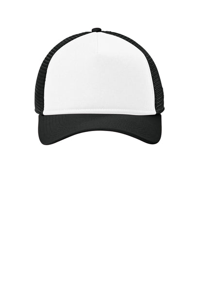 New Era A-Frame Snapback Mesh Back Cap - Flag White/ Black/ Black - flat front