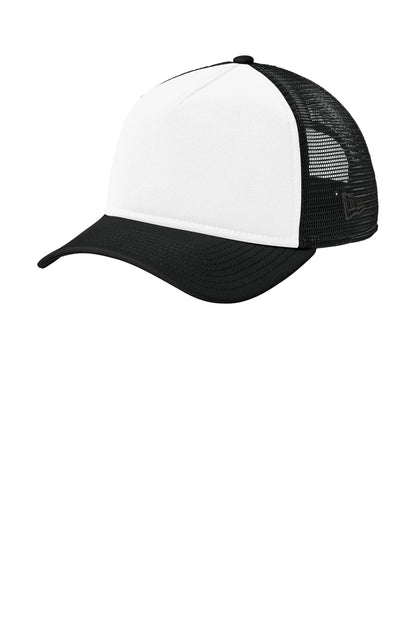 New Era A-Frame Snapback Mesh Back Cap - Flag White/ Black/ Black - front