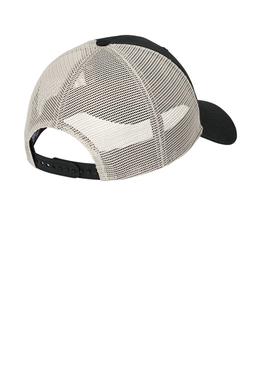New Era 9TWENTY Unstructured Mesh Snapback Cap - Black/ Stone - flat back