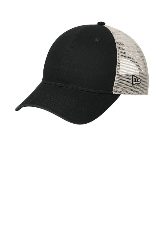 New Era 9TWENTY Unstructured Mesh Snapback Cap - Black/ Stone - front
