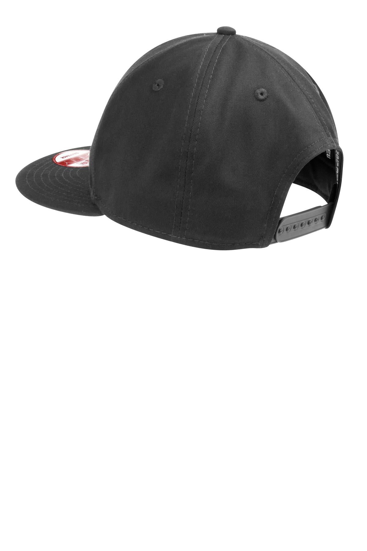 New Era Flat Bill Snapback Cap - Charcoal - flat back