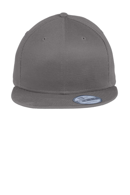 New Era Flat Bill Snapback Cap - Charcoal - flat front